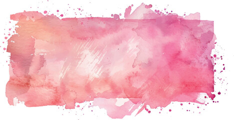 Obraz premium watercolor square rectangle background with brushstrokes and splashes, pink red colors