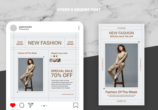 Gold And Grey Fashion Soclal Media Story