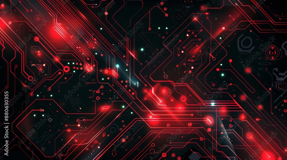 Poster abstract vector background featuring a high-tech circuit design with digital connections and futuris
