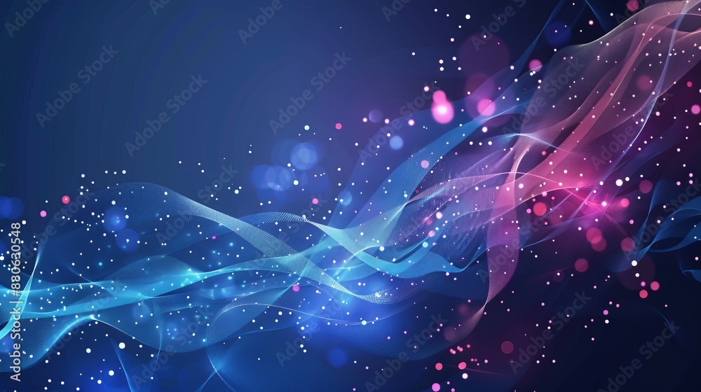 Poster abstract technology communication data science background with futuristic digital interface, blue ge