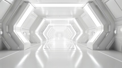 White futuristic background with sleek modern technology design elements and abstract digital patterns, ideal for tech innovations, scientific research, and high-tech presentations

