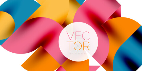 Shadow effect shiny circles and round triangles geometric modern art. Vector Illustration For Wallpaper, Banner, Background, Card, Book Illustration, landing page