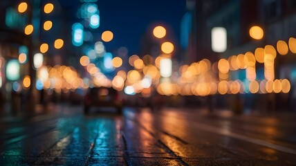 urban nightlife vibes: dynamic city lights and vibrant bokeh background