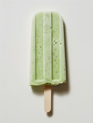 Isolated light green Popsicle on a white Background