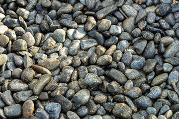 Black and white small pebble texture photo.