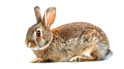 brown rabbit sitting isolated png transparent background