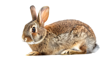 brown rabbit sitting isolated png transparent background