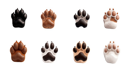  animal footprints dog cat deer transparent background
