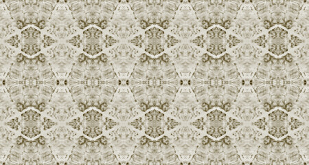 Fototapeta premium Beige Color Bohemian Pattern. Retro Grunge Bohemian Texture. Sepia Color Geometric Batik. Tribal Vintage Brush. Abstract Grunge Dark Brush. Seamless Hand Print. Abstract Watercolor Repeat Pattern.