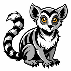 Lemur tattoo, vector Illustration