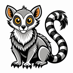 Lemur tattoo, vector Illustration