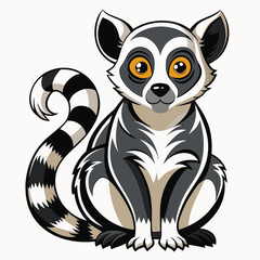 Lemur tattoo, vector Illustration