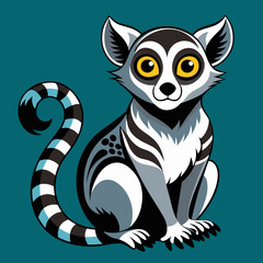 Lemur tattoo, vector Illustration
