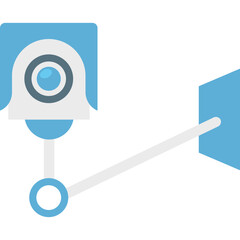 Surveillance vector icon with isolated background in flat style 