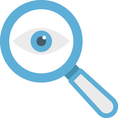 Magnifier vector icon with isolated background in flat style 