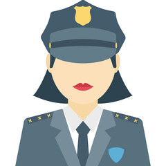 Cop vector icon with isolated background in flat style 