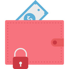 Wallet Protection vector icon with isolated background in flat style 
