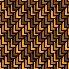 Paint brush seamless pattern. Freehand grunge design background. Diagonal parquet tile flooring motif ornament. Trendy handdrawn geometric print. Modern artistic hand drawn abstract vector wallpaper