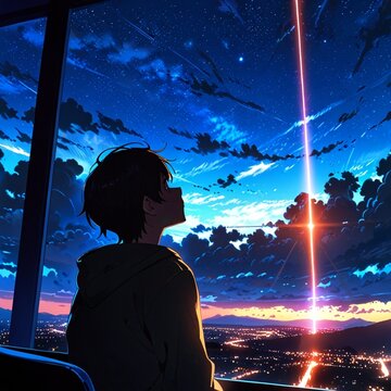 エモいアニメ画、anime-style image