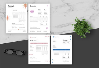 Blue And Brown Business Receipt