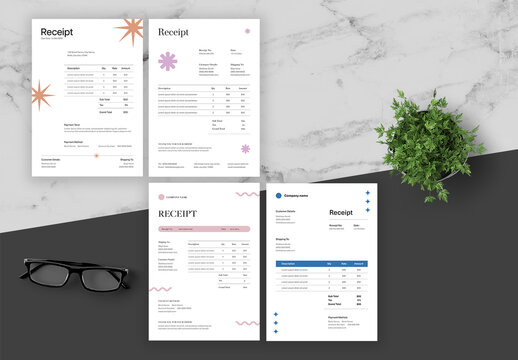 Blue And Brown Business Receipt