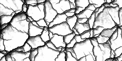Grunge texture of cracked soil. Monochrome background of soil drought with cracks, spots, noise and grit. cracked white paint on a white background, Texture soil dry crack background pattern.