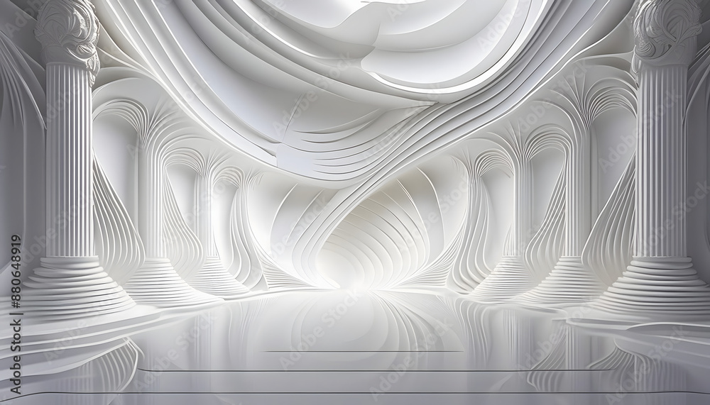 Poster 3d light white background- a clean and modern three-dimensional white background with subtl_1(19)