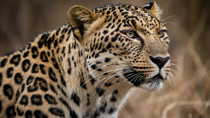 close up portrait of a leopard
