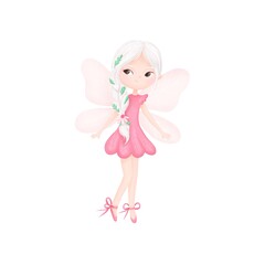 cute fairy ,girl, princess . Postcard, card, background , icon, symbol ,