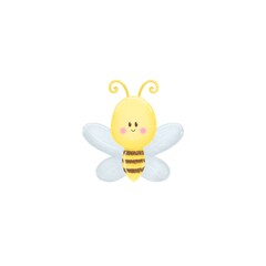 Postcard cute bee, poster, banner, symbol , background