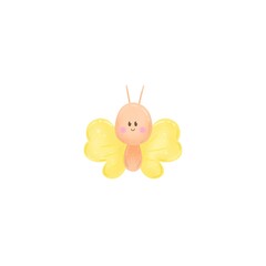 Postcard cute butterfly , poster, banner, symbol , background