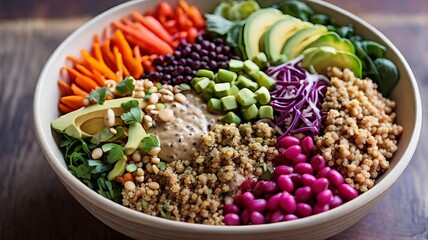 Top view delicious salad on the table