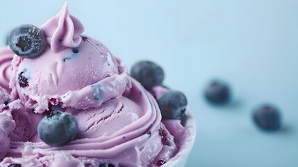Blueberry Ice Cream with Blueberries.