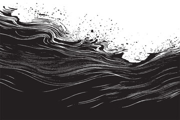 Luxury Black Traced Texture on White Background