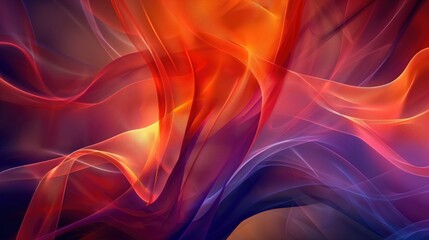Fototapeta premium Wavy red and purple background with glowing effect. Vibrant abstract texture for background