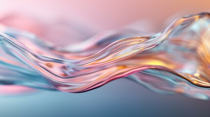 A beautiful abstract image showcasing dynamic, fluid waves with a glass-like texture in vibrant colors, embodying movement and modern art aesthetics.