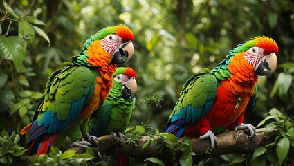 Obraz premium parrot is sitting in front of a bowl of seeds. 