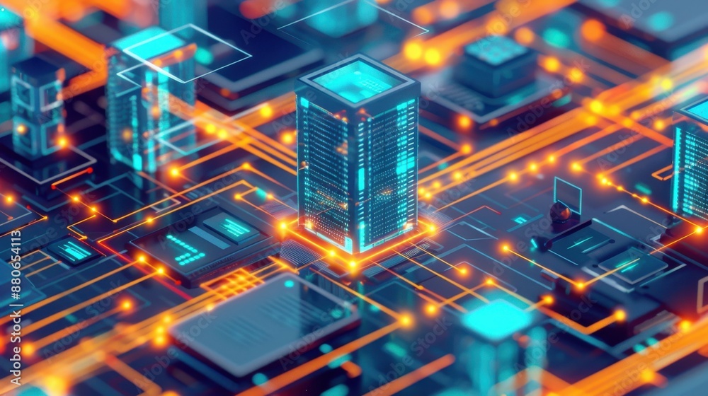 Poster decentralized internet infrastructure with distributed nodes, robust and secure.