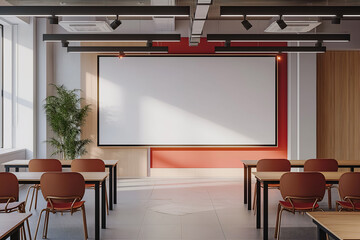Modern classroom interior design at the school. The auditorium at the university. Lecture room.