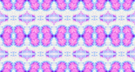 Blue Abstract Spot. Ink Pink Color Shibori Drop. Art Colorful Se