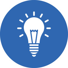 Bulb glyph circle icon