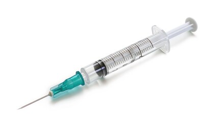 Syringe needle on white background without anyone in the image