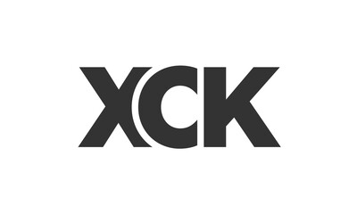 XCK logo design template with strong and modern bold text. Initial based vector logotype featuring simple and minimal typography. Trendy company identity.