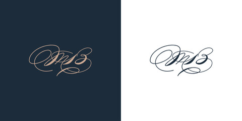 Vector M and G monogram in a modern Victorian style with curved lines and rounded caps. Elegant vector letter mark for awesome brands or wedding designs. © Muza