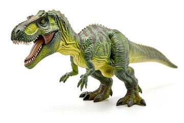 Toy Isolated. Plastic Tyrannosaurus Dinosaur on White Background