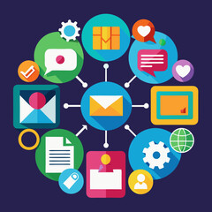 technology set icons  meta elements