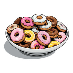 Delicious and awesome doughnuts. Full color.
