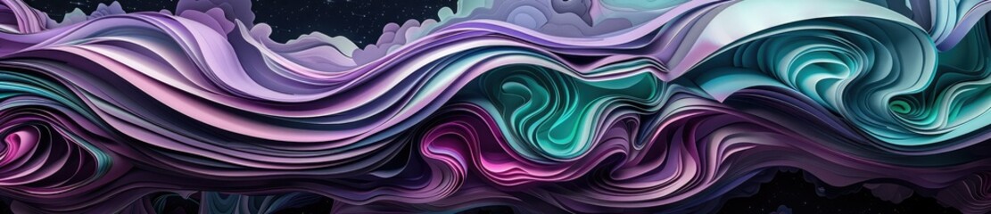 Abstract colorful wavy shapes.