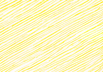 Fototapeta premium 黄色い手描きのボーダー柄みたいなラフな線の背景