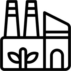 Vector Icon Factory, Building, Industrial, Power plant, Manufacturer